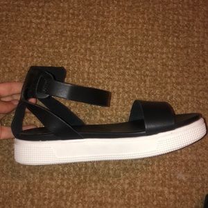 MIA Black sandals with white platform
